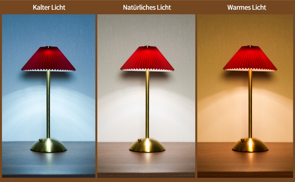 Світлодіодна настільна лампа бездротова з димером, 3 режими кольору, акумуляторна, металева. Для ресторану, спальні, читання (Червона)