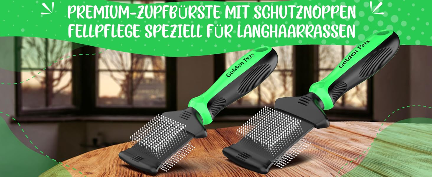 Зубна щітка для собак та котів з захисними нопочками - видаляє підшерсток, ковтуни та вузли. Ідеально для довгошерстих порід, таких як кокапу, пудель. Щітка для щоденного догляду за шерстю, розмір M-L. Зубна щітка 2.0 велика
