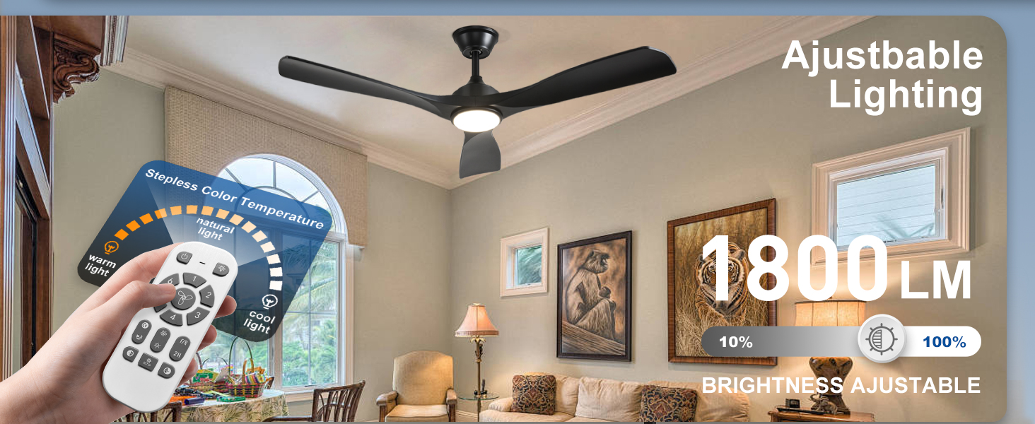 Стеляний вентилятор Depuley Leise з підсвічуванням для вулиці: LED лампа з вентилятором для саду, тераси - 132см, з пультом керування, для вітальні, ресторану, офісу (Чорний, 52'' з підсвічуванням)