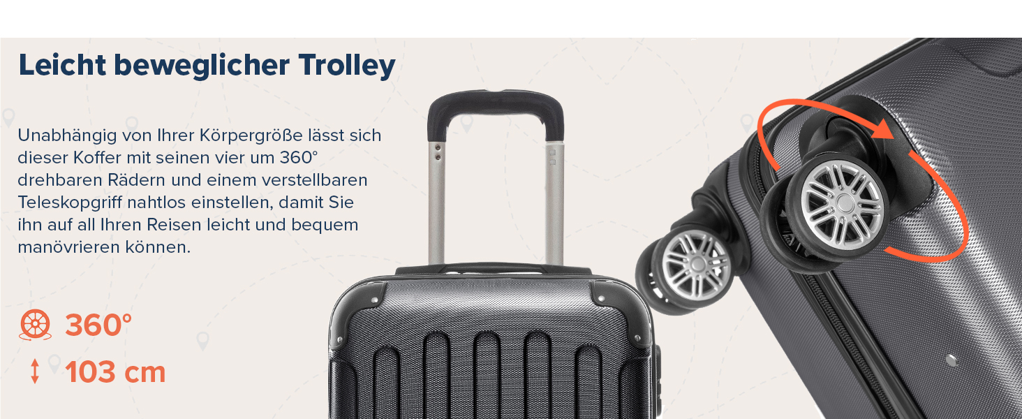 Валіза ручної поклажі TRVLMORE 54x36x20 см - жорсткий корпус, з колесами, сірий (2 шт. у наборі)