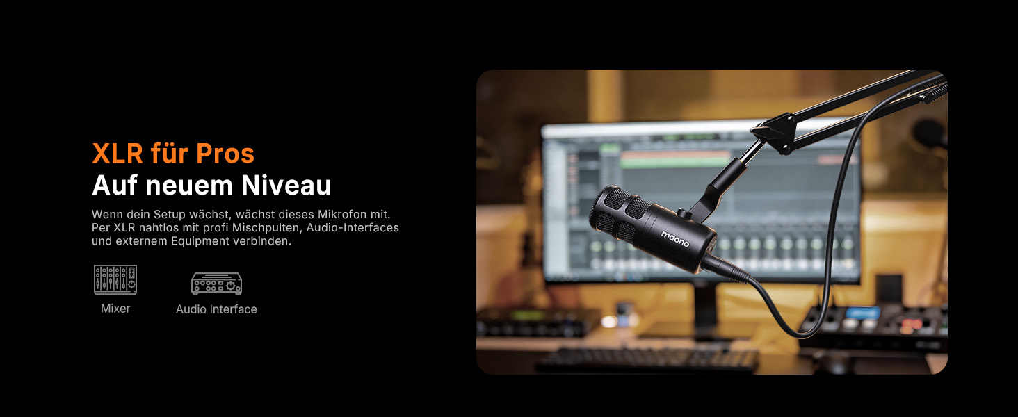 Динамічний мікрофон MAONO PD100 Gen2S USB/XLR для стрімінгу та подкастів, 192кГц/24біт, з пантографом (мікрофонною стійкою), кнопкою Mute та моніторингом