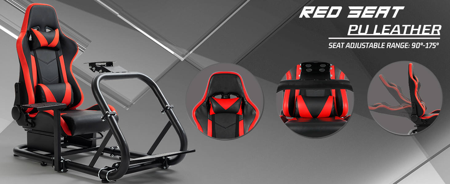 Dardoo G29 Racing Simulator Cockpit: сумісний з Logitech G920/G923, Thrustmaster T300RS, Fanatec. Міцний каркас з металу для PC, Xbox. Без керма, педалей та ручного гальма.