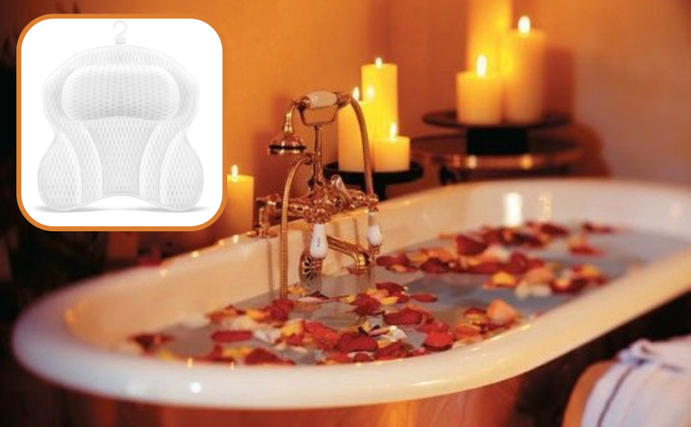 White Bathtub Pillow for Comfortable Bathing