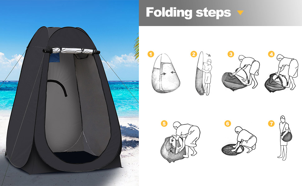 CLIPOP Portable Pop-Up Privacy Tent - Shower, Changing Room for Beach, Camping, Fishing, Hiking - Waterproof, UV Protection, with Carry Bag