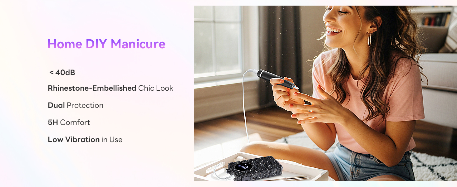 Професійний фрезер для нігтів SAVILAND Advanced 30S: електрична машинка для манікюру з 40000 об/хв, акумулятор 4000 mAh, чорний