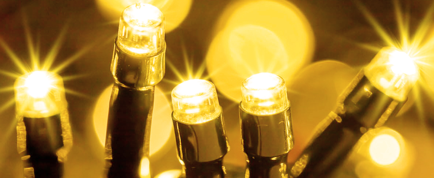 LED гірлянда на батарейках для дому та вулиці, 100 LED, з пультом, таймером, IP65, 25м, тепле світло