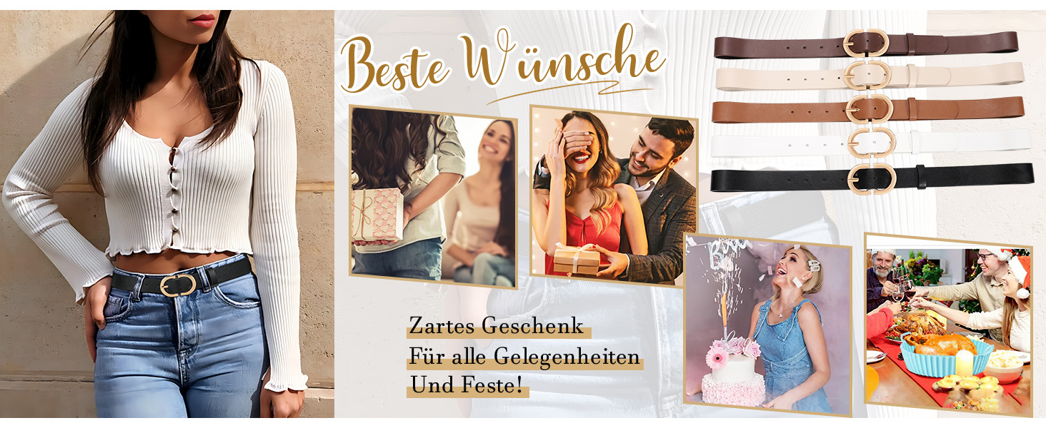 Жіночий шкіряний ремінь WHIPPY з золотистою пряжкою, чорний колір, розмір L (довжина 120 см)