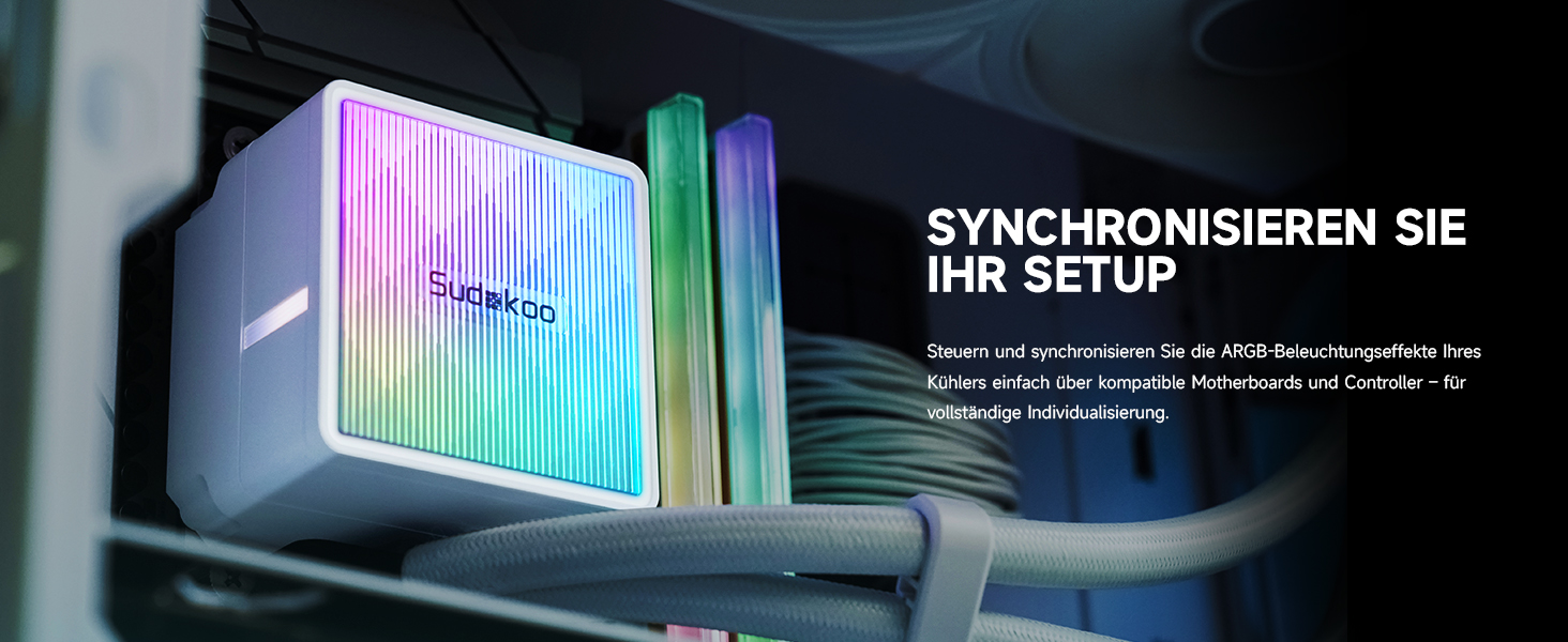 Система водяного охолодження CPU Sudokoo NEXAURA 240: 360мм AIO з 3 вентиляторами PWM ARGB, тиха помпа 2500-3600 RPM, підтримка Intel LGA 1851/1700/1200/115X, AMD AM5/AM4, TDP 300W