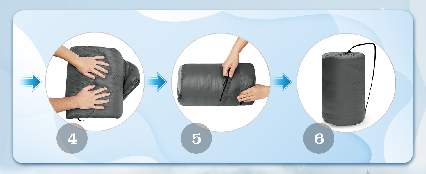 Zusentee 4-Season Sleeping Bag - Waterproof, Lightweight, Ultralight for Adults & Kids - Camping, Hiking, Travel