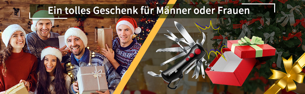 Швейцарський мультитул Taschenmesser: 15 функцій, для кемпінгу та надзвичайних ситуацій (Champagner, Зелений/Чорний)