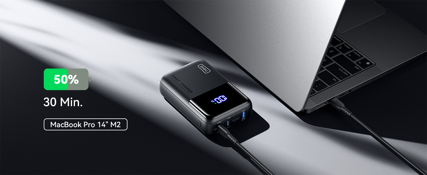 Power Bank INIU 100W 25000mAh USB-C: для ноутбуків, iPad, iPhone, DJI, камер | 25000 mAh