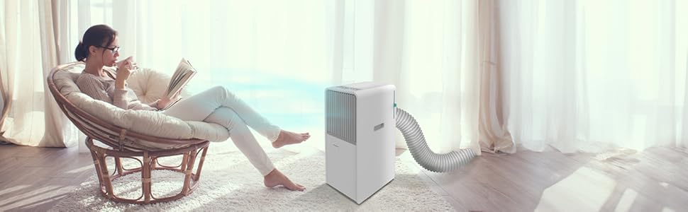 Мобільний кондиціонер Cecotec ForceClima 7550 Style Connected, 7000 BTU, площа охоплення 20 м², пульт, LED-дисплей, 4 режими, 2 швидкості, осушувач повітря, таймер