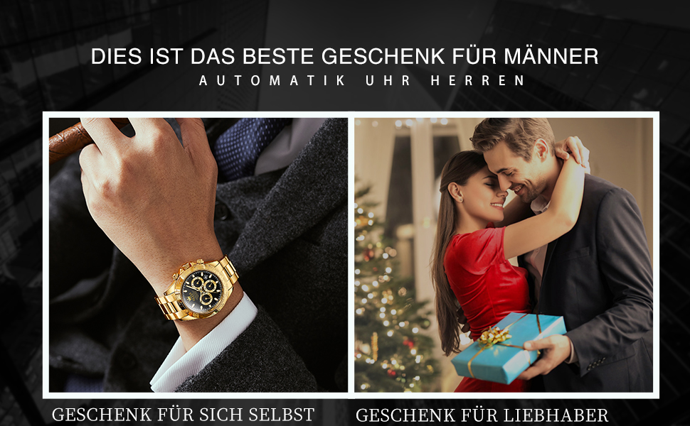 Чоловічий годинник OLEVS класичний, кварцовий, чорний зі сталевим ремінцем, водонепроникний, з датою та підсвіткою