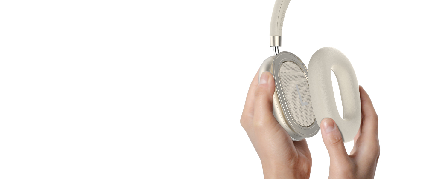 Навушники бездротові Bluetooth 6.0 NC95 з активним шумозаглушенням, поворотним регулятором, 120+ годин роботи, EQ налаштування через додаток, для подорожей та спорту (Зоряне світло)