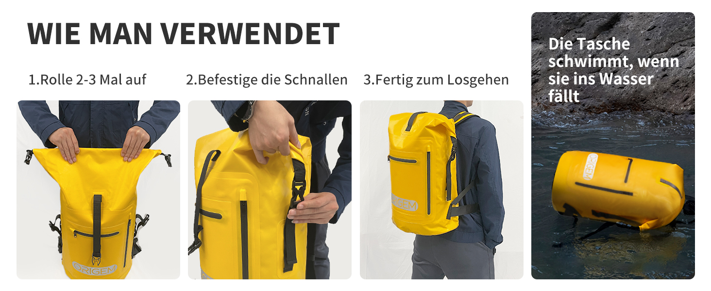 Водонепроникний рюкзак Origem Rolltop 35/55/85 л з відсіком для ноутбука, сухий мішок для каякінгу, риболовлі, рафтингу, дайвінгу та щоденного використання