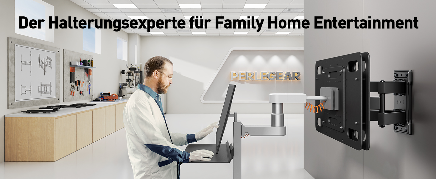 Кріплення для телевізора Perlegear: поворотне та нахильне, для телевізорів 32-85 дюймів, до 60 кг, VESA 600x400 мм, PGLF6