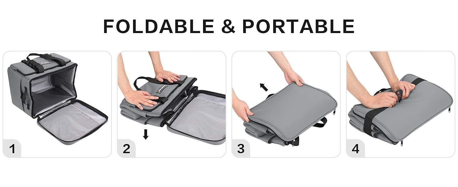 Термосумка велика 30л, водонепроникна, для пікніків, барбекю, пляжу, кемпінгу (сіра)