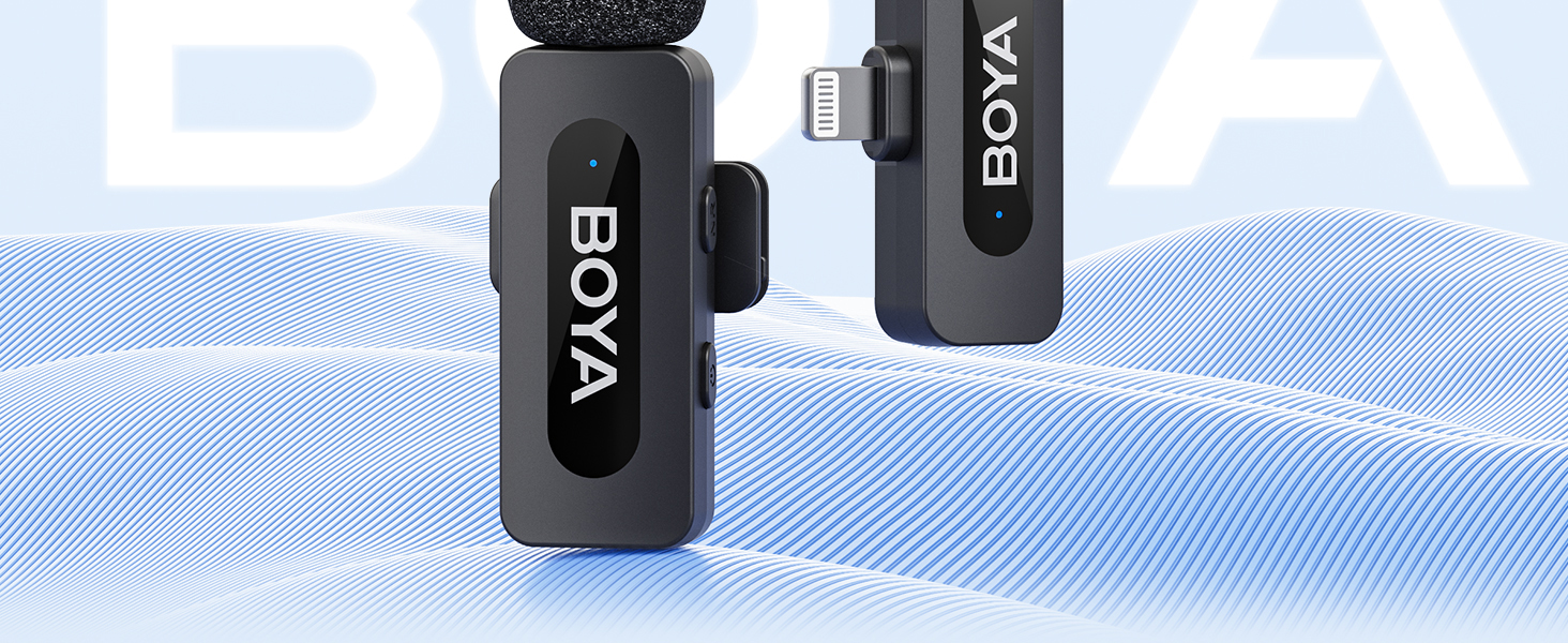 BOYA BY-V1: Бездротовий мікрофон-петличка для iPhone, Android, USB-C. Запис відео з шумозаглушенням, 48 КГц/16 біт, 9 годин роботи від акумулятора