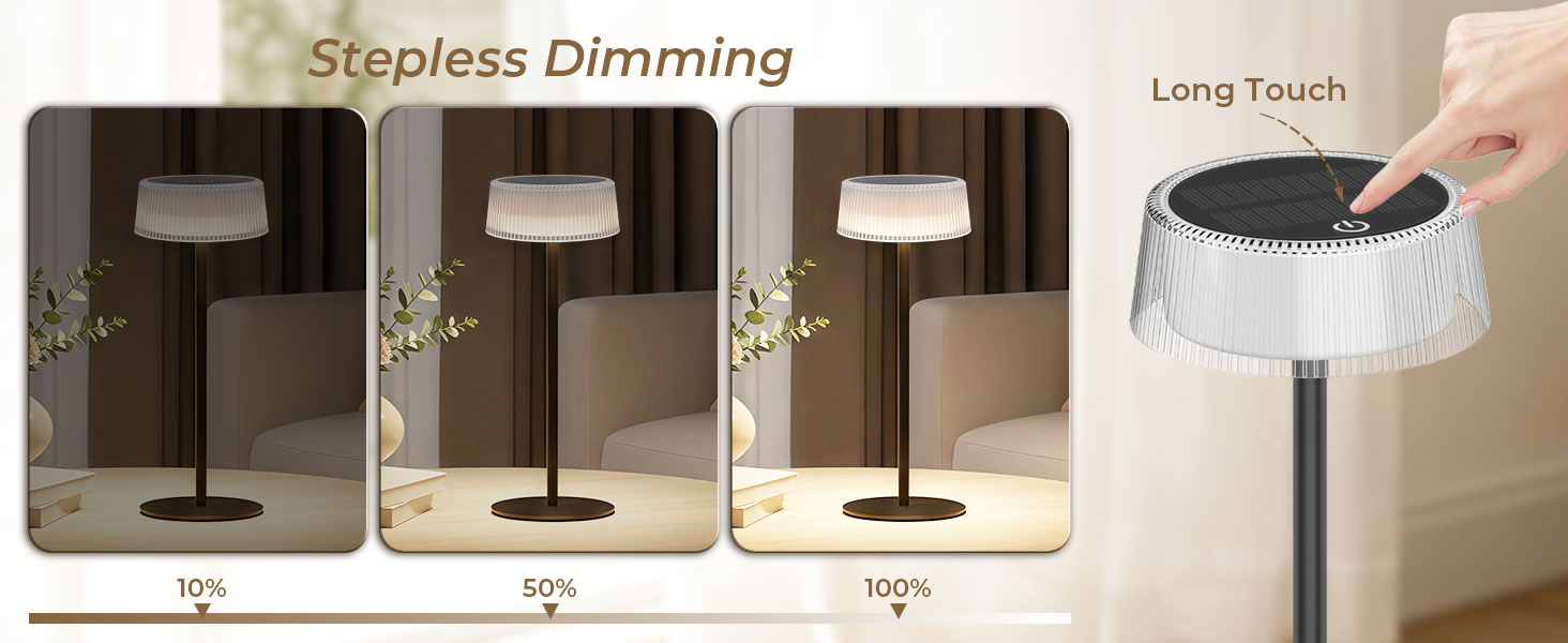 Світлодіодний акумуляторний настільний світильник Lacasa Solar 2 шт, димується, водонепроникний IP67, для дому, саду, спальні