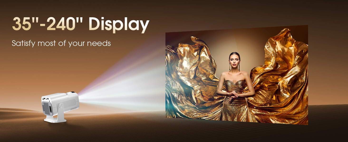 Портативний проєктор Mini Beamer 4K FHD (1920x1080) з Wi-Fi, Bluetooth та Android/iOS підтримкою для домашнього кінотеатру, білий