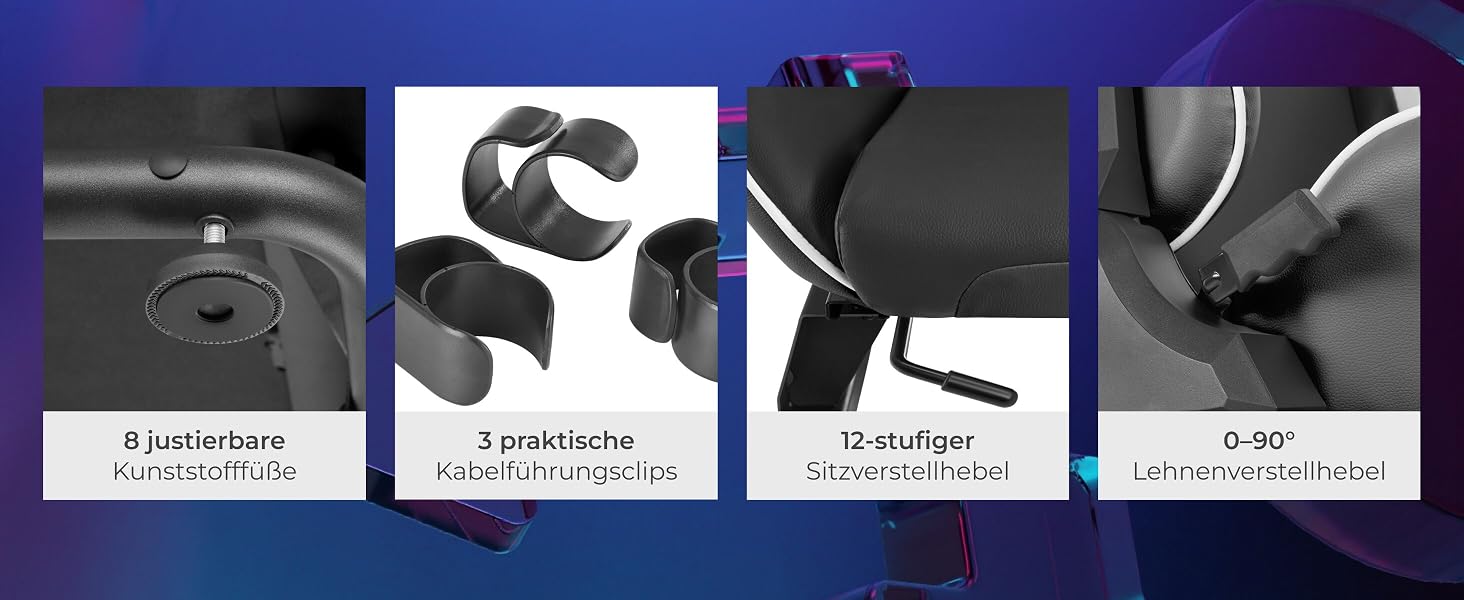 Ігровий симулятор Sim Racing Cockpit tectake® для Fanatec, Logitech, Thrustmaster, регульоване гоночне крісло GT-Style, сталевий каркас, до 120 кг, чорний