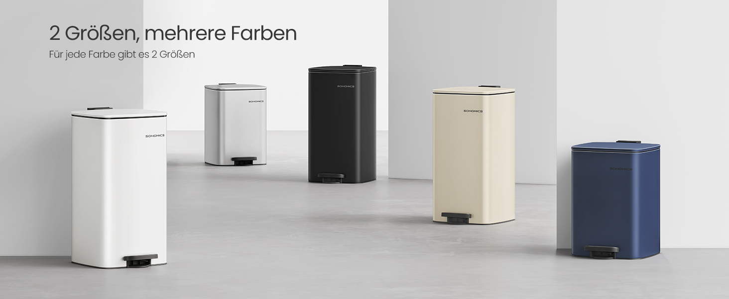 Сміттєве відро SONGMICS для кухні з механізмом закривання Softclose, 30 л, чорний (LTB592E01)