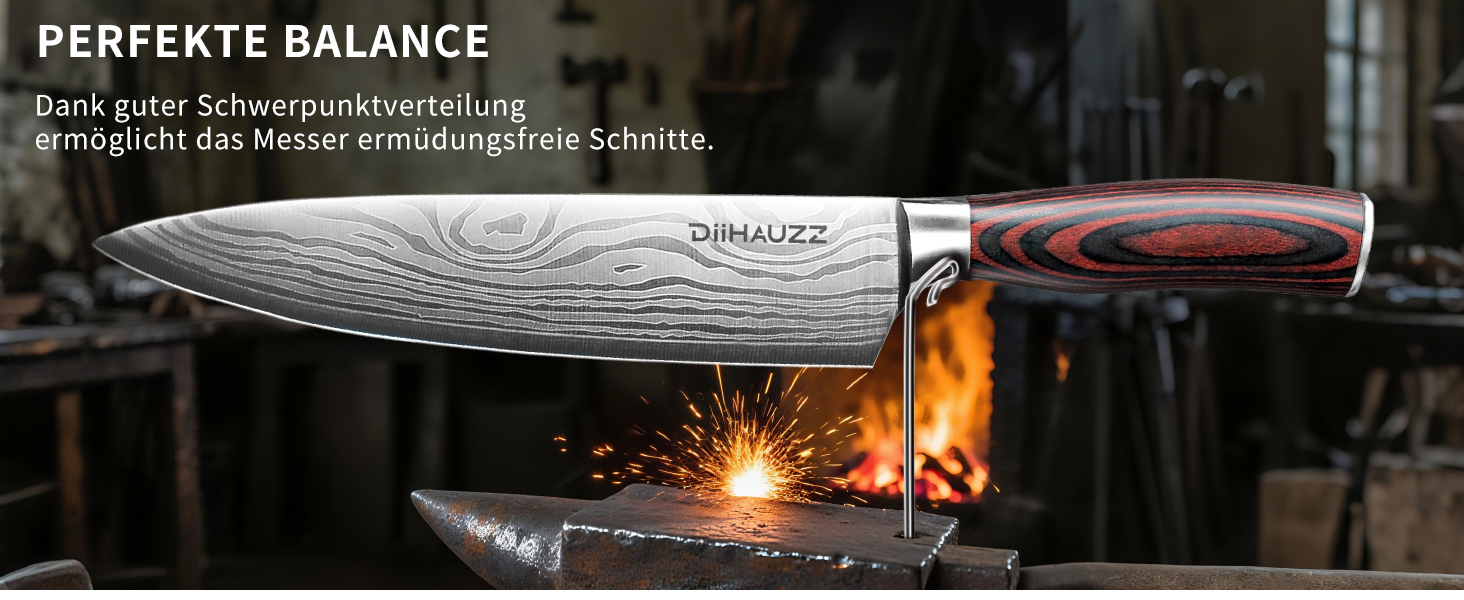 Професійний ніж для м'яса Kochmesser 20 см з нержавіючої сталі 5Cr15MoV, кухонний ніж з ергономічною ручкою, універсальний ніж для нарізки