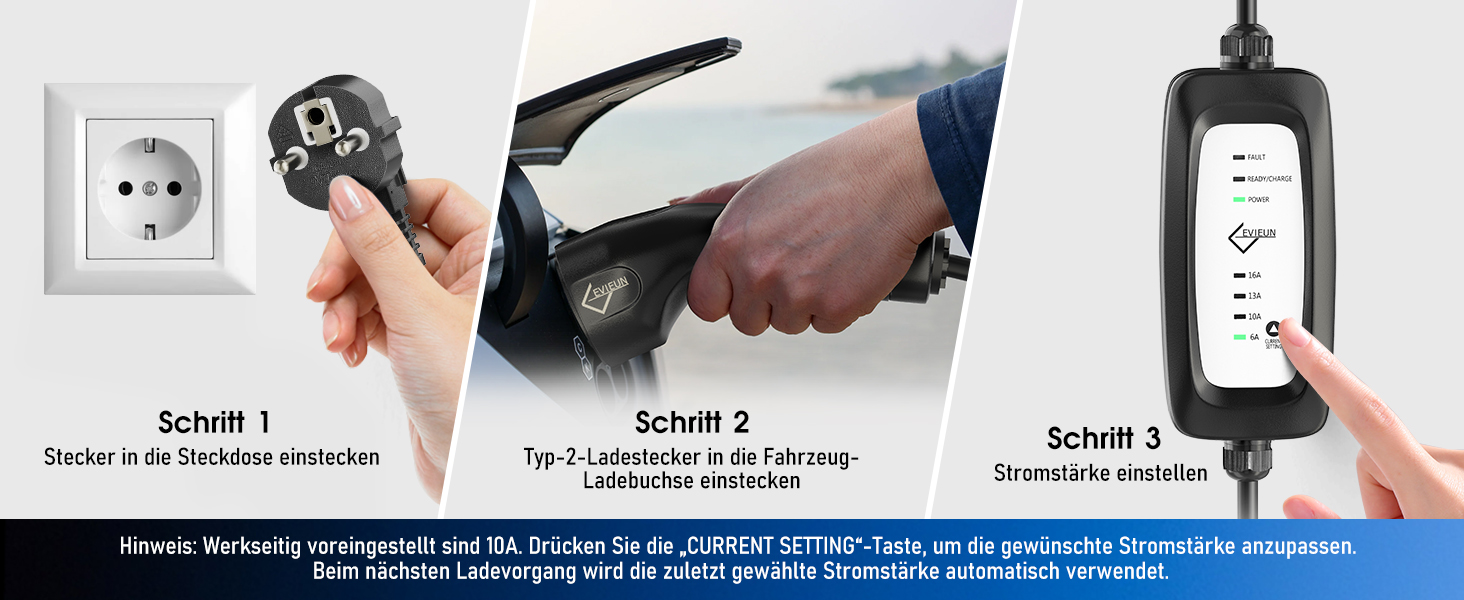 Кабель зарядки Schuko 3.6kW для електромобілів (5м, 6-16A) | Зарядний кабель для електрокар з регулюванням струму | Сумісний з ID.3/ID.4, Model 3/Y, ZOE, Q3/Q5 та ін. (EV/PHEV) Чорний - Upgrade, без дисплея 5 м