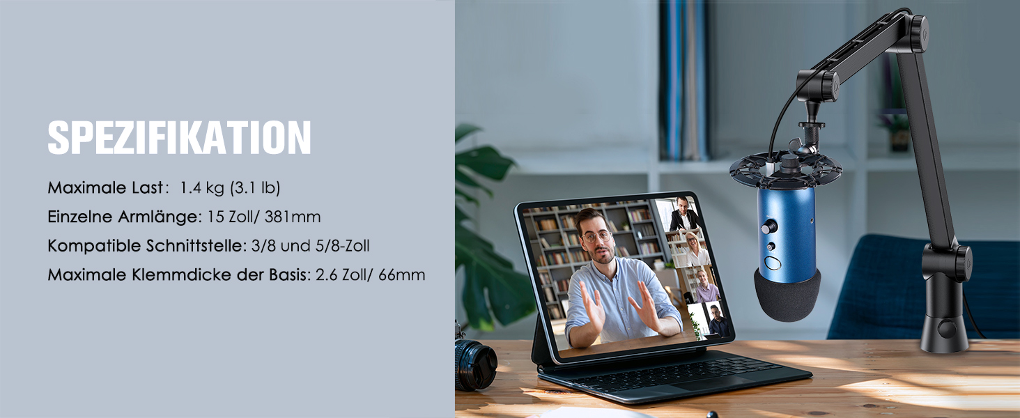 Кріплення для мікрофона Blue Yeti з поп-фільтром - кріплення Blue Yeti X, приховане кабельне підключення, стійка-кріплення Blue Yeti, поп-фільтр для ASMR, студії, подкастів, стрімінгу - YOUSHARES, преміум-версія