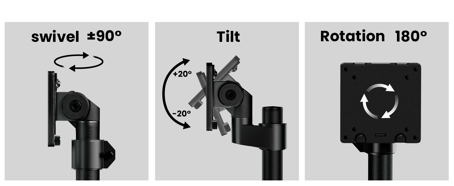 Кріплення для монітора 2 монітори один над одним, 24-57 дюймів, для плоских та вигнутих екранів, вантажопідйомність 2-27 кг, чорний
