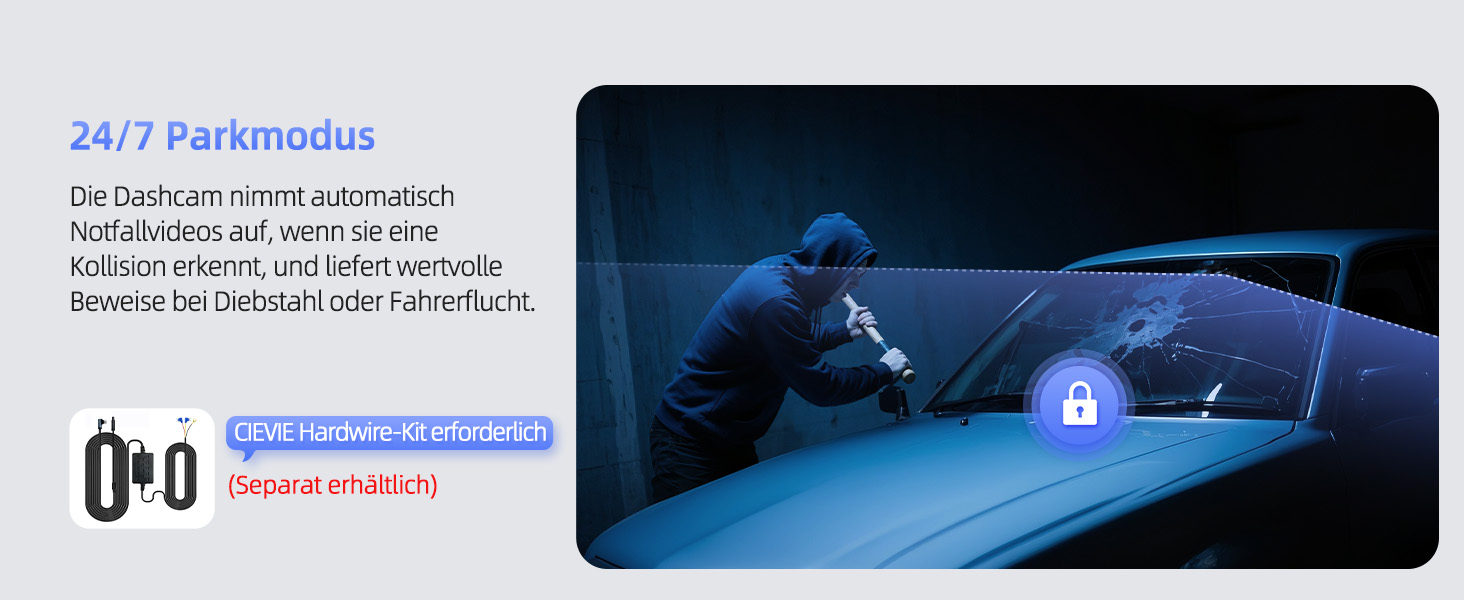 CIEVIE Автомобільна відеореєстратор 4K з GPS, WiFi, Dual, IPS 1.5″, 64GB SD, 170° та G-Sensor, WDR, Нічне бачення, Loop-запис, підтримка до 256GB