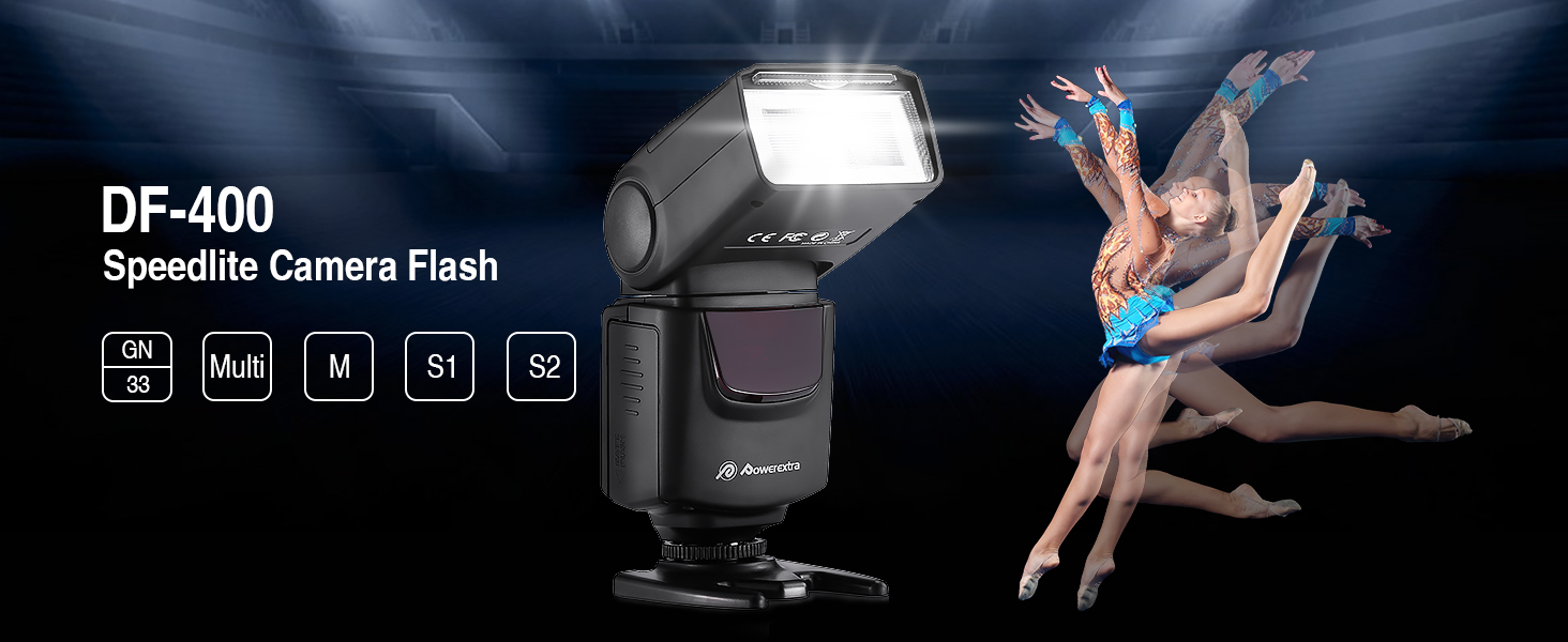 Спалах для камери PowerExtra DF-400: професійний, сумісний з Canon, Nikon, Pentax, Samsung, Fujifilm, Olympus, Panasonic, Sigma, Minolta, Leica, Ricoh, DSLR та цифровими камерами