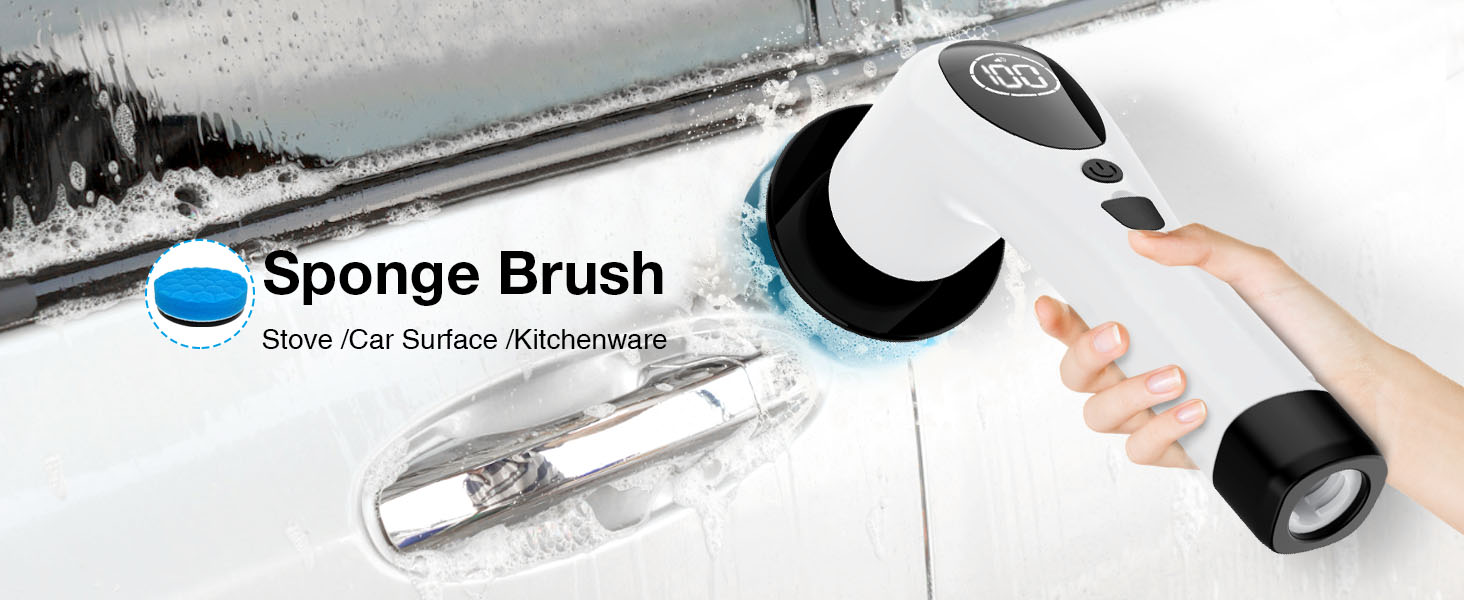 Електрична щітка для прибирання з 7 насадок, водонепроникна PX7, набір для миття підлоги та ванни, регульована ручка