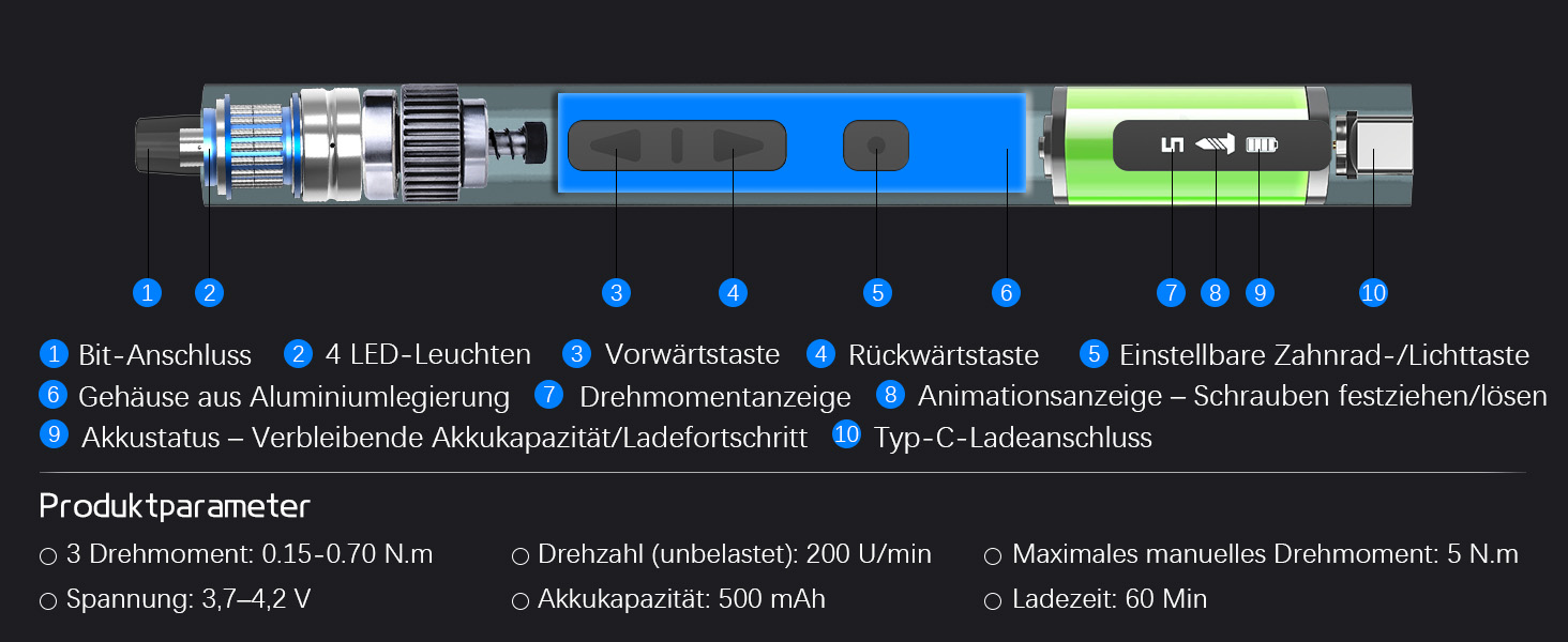 Набір мініатюрних електричних викруток 66 в 1 з магнітом, 5 режимів крутного моменту для ремонту телефонів, ноутбуків, окулярів, годинників