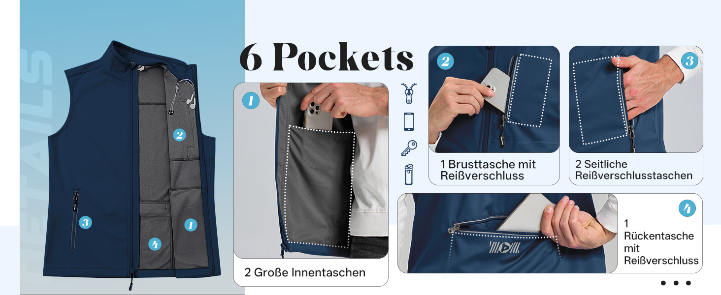 Чоловіча софтшеллова жилетка Outdoor Ventures для активного відпочинку: велосипедна, водонепроникна, вітронепроникна, чорна