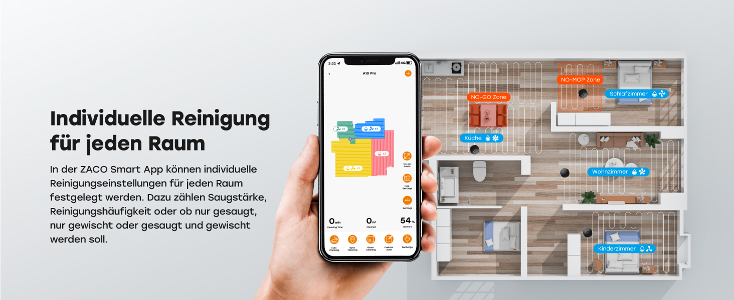 Робот-пилосос ZACO A10 Pro з функцією миття, 2.5л станція зарядки (до 60 днів), лазерна навігація, 3000Pa, 2-в-1 (пилосос та миття), для шерсті тварин, розпізнавання килима, тихий, керування через додаток & Alexa