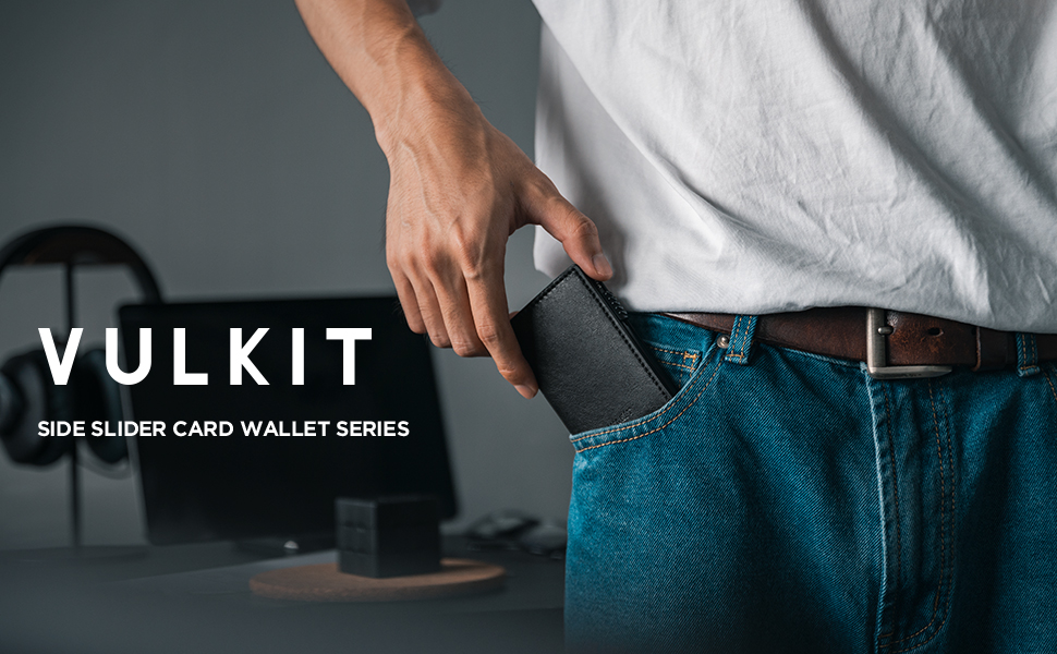 Гаманець-картхолдер VULKIT Pop-up RFID захист, шкіряний, коричневий, для 11 карток та купюр