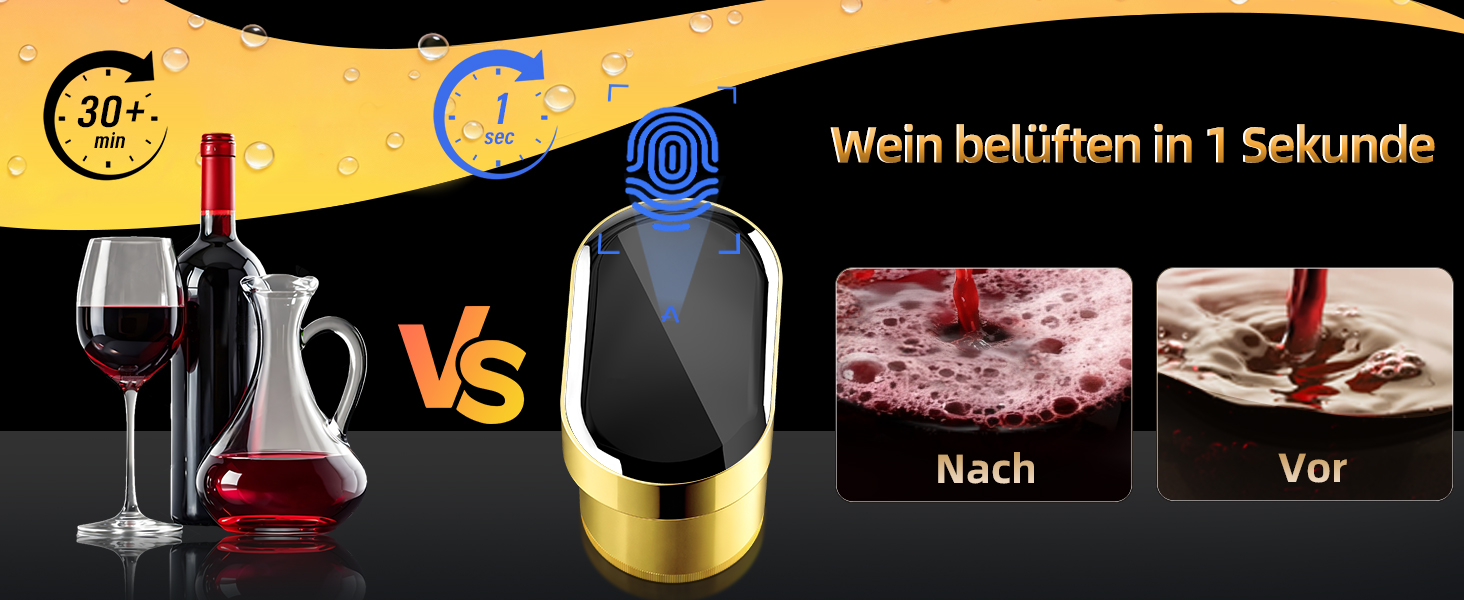 Електричний декантер для вина 5-в-1 з регульованою дозуванням, цифровий виливач, автоматичний дозатор вина, подарунок на день народження/День святого Валентина (золотий)