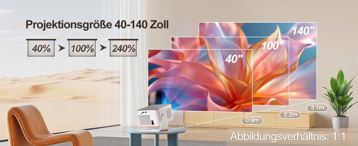 Magcubic Mini Beamer 4K/8K: Портативний проєктор з Android 14, WiFi 6, Bluetooth 5.4, автофокусом та 12W динаміком. Модель HY350MAX