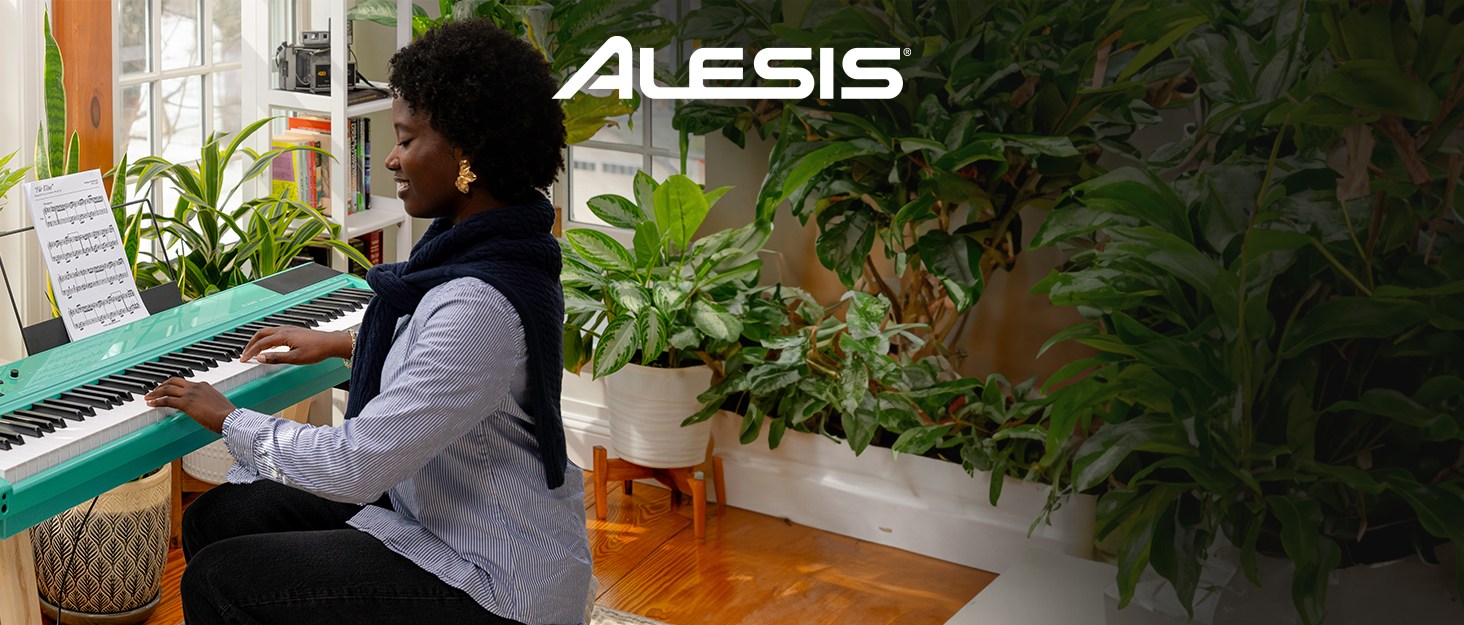 Клавіатура Alesis E-Piano з 88 клавішами, 480 звуків, USB-MIDI, динаміками, аксесуарами та уроками для початківців