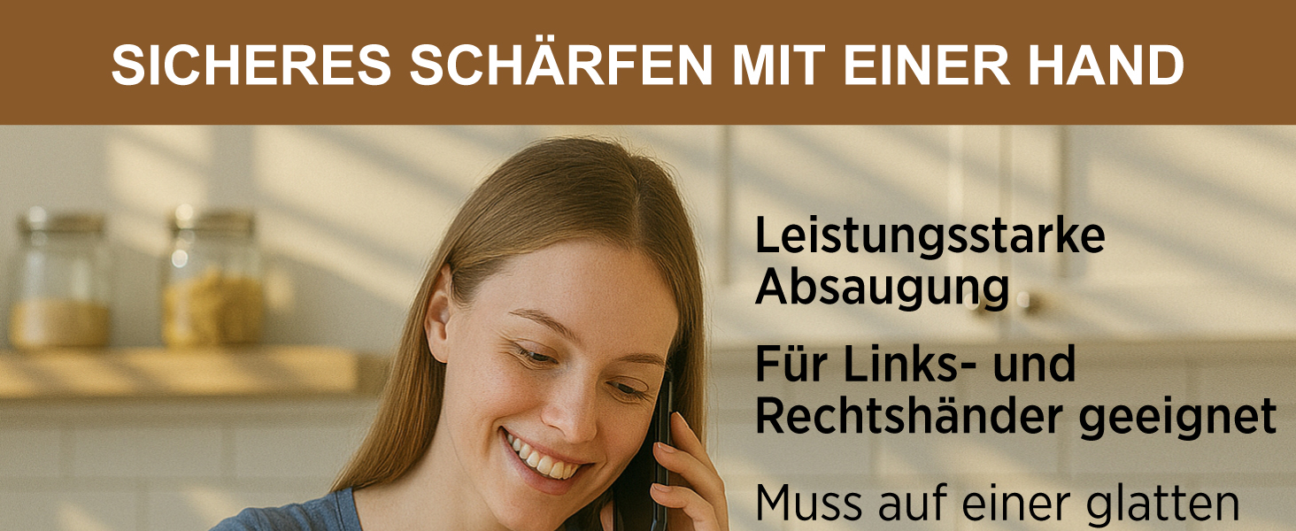 SHARPAL 191H - ручний точило для ножів з 3 ступенями, професійне, з присоскою. Підходить для ножів з прямим та хвилястим лезом