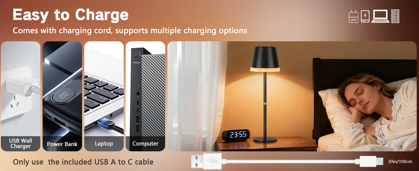 Світлодіодний настільний світильник OUTON з акумулятором, USB-C, 3 режими світла, димування, зелений - 2 шт.