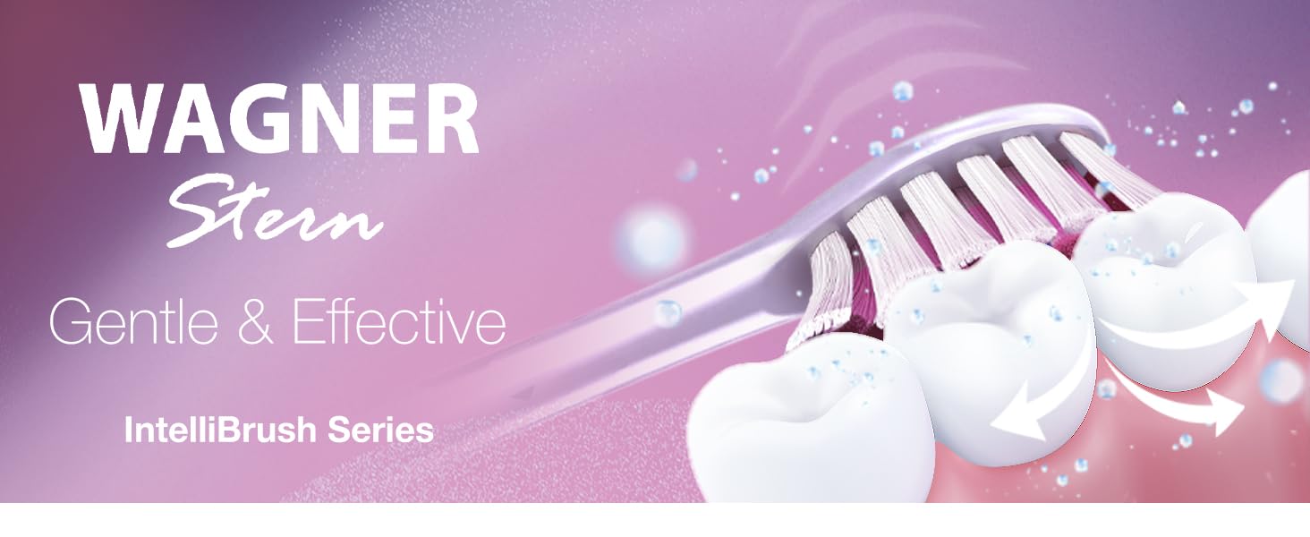 Електрична зубна щітка Wagner Stern IntelliBrush Series Whitening з датчиком тиску. 4 режими чищення, 3 інтенсивності, 8 насадок, етиуі Rose Blush