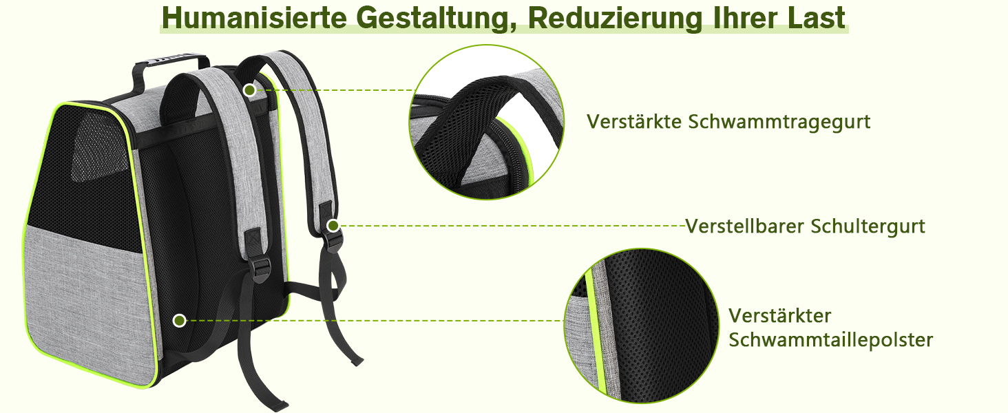 Рюкзак для кота Pecute з сітчастим вікном, переноска для тварин, дихаючий та легкий, сірий, до 6 кг