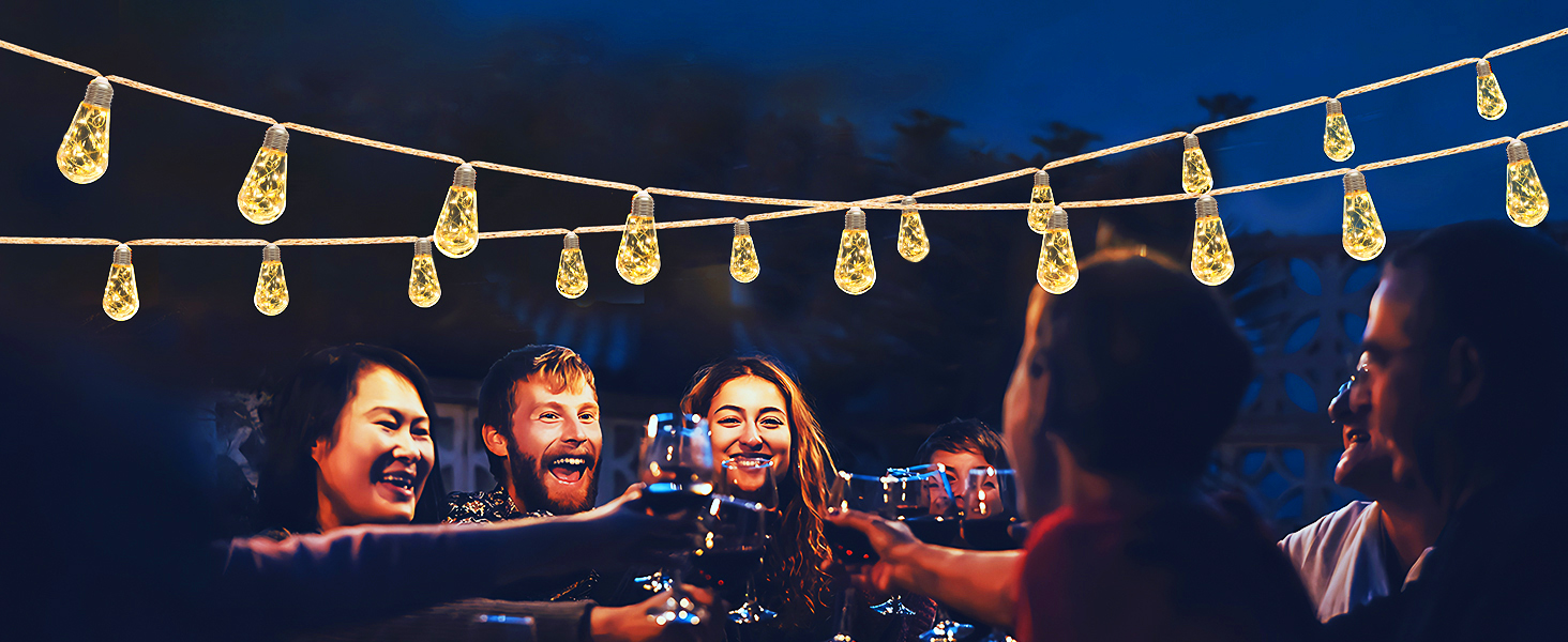 LED гірлянда Redefun 9м, 16 лампочок, зовнішня та внутрішня, 8 режимів, таймер, для декору саду, балкону, вечірки, весілля, з вилкою