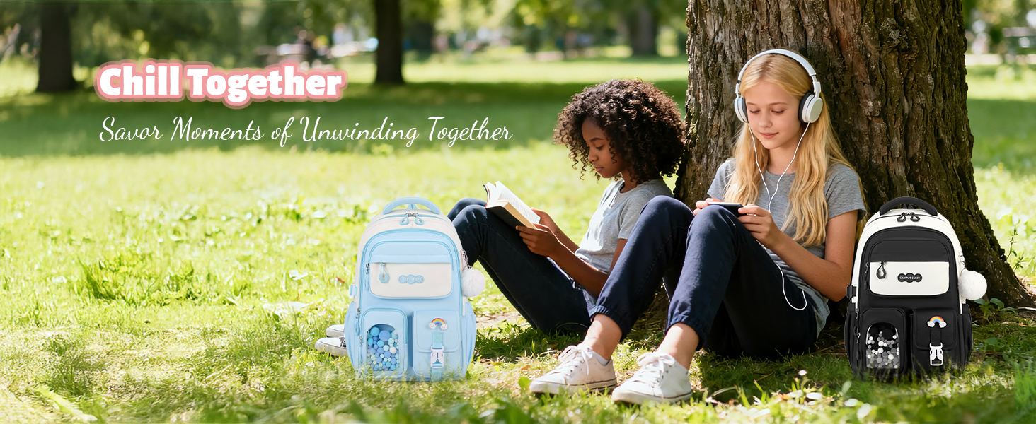 Шкільний рюкзак для дівчаток-підлітків, рожевий, з помпоном, тролей-петлею та світловідбивачами. Великий рюкзак для школи та подорожей, 3-7 клас, водонепроникний