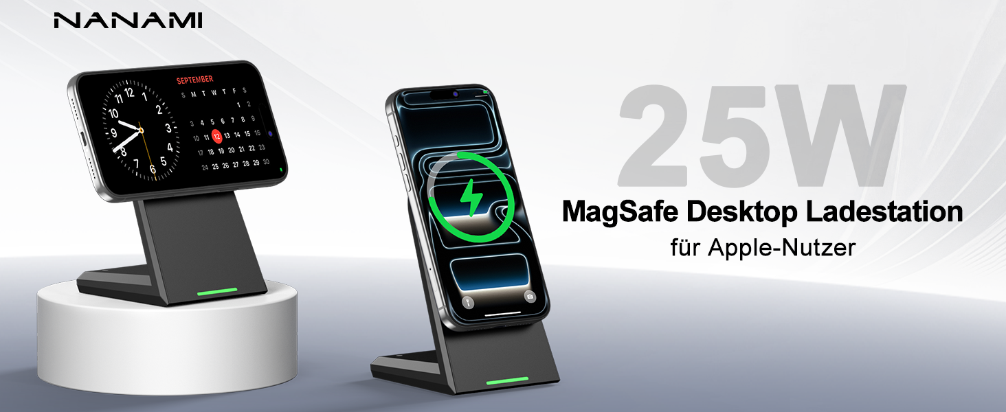Бездротовий зарядний пристрій NANAMI 25W MagSafe сумісний, швидка магнітна індуктивна зарядка для iPhone 15/14/13/12 Pro Max/Mini/AirPods