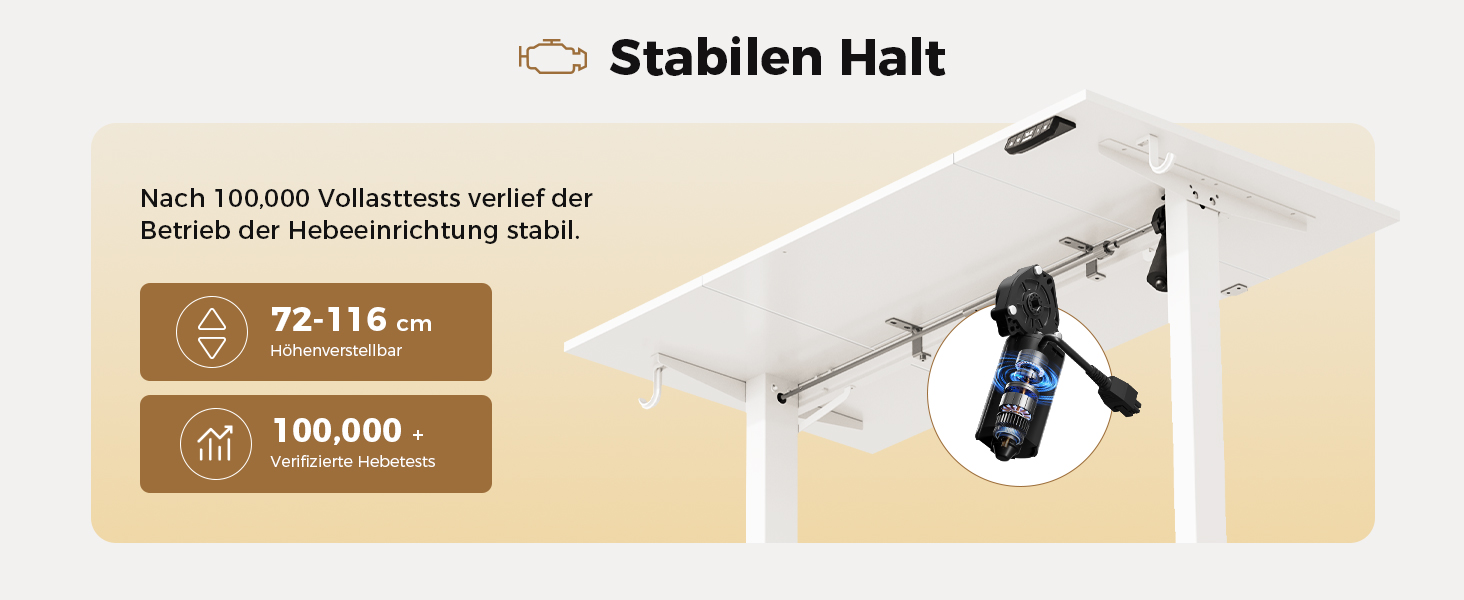 Електричний регульований стіл Agilestic з підсвічуванням, USB-портом та мобільним кріпленням для монітора, 140 x 80 см (Білий)