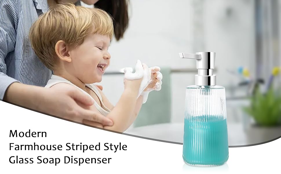 Дозатор мила скляний матовий HMJIA для кухні та ванної кімнати з помповим дозатором (прозорий)