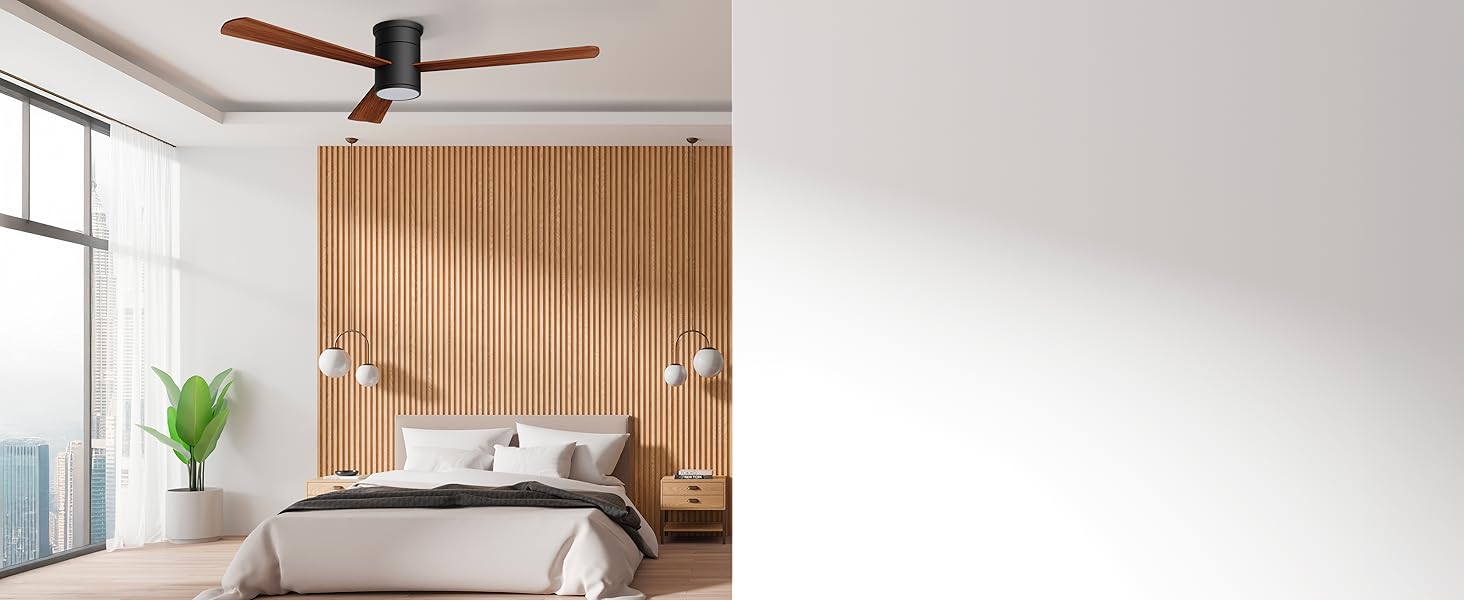 Стеляний вентилятор Noaton® Fornax Weiß з підсвічуванням, діаметр 132 см, DC мотор 40 Вт, регульоване LED-освітлення 22 Вт, 3 колірні температури, пульт дистанційного керування, таймер, продуктивність повітря до 185 м³/хв (Zoya BD)